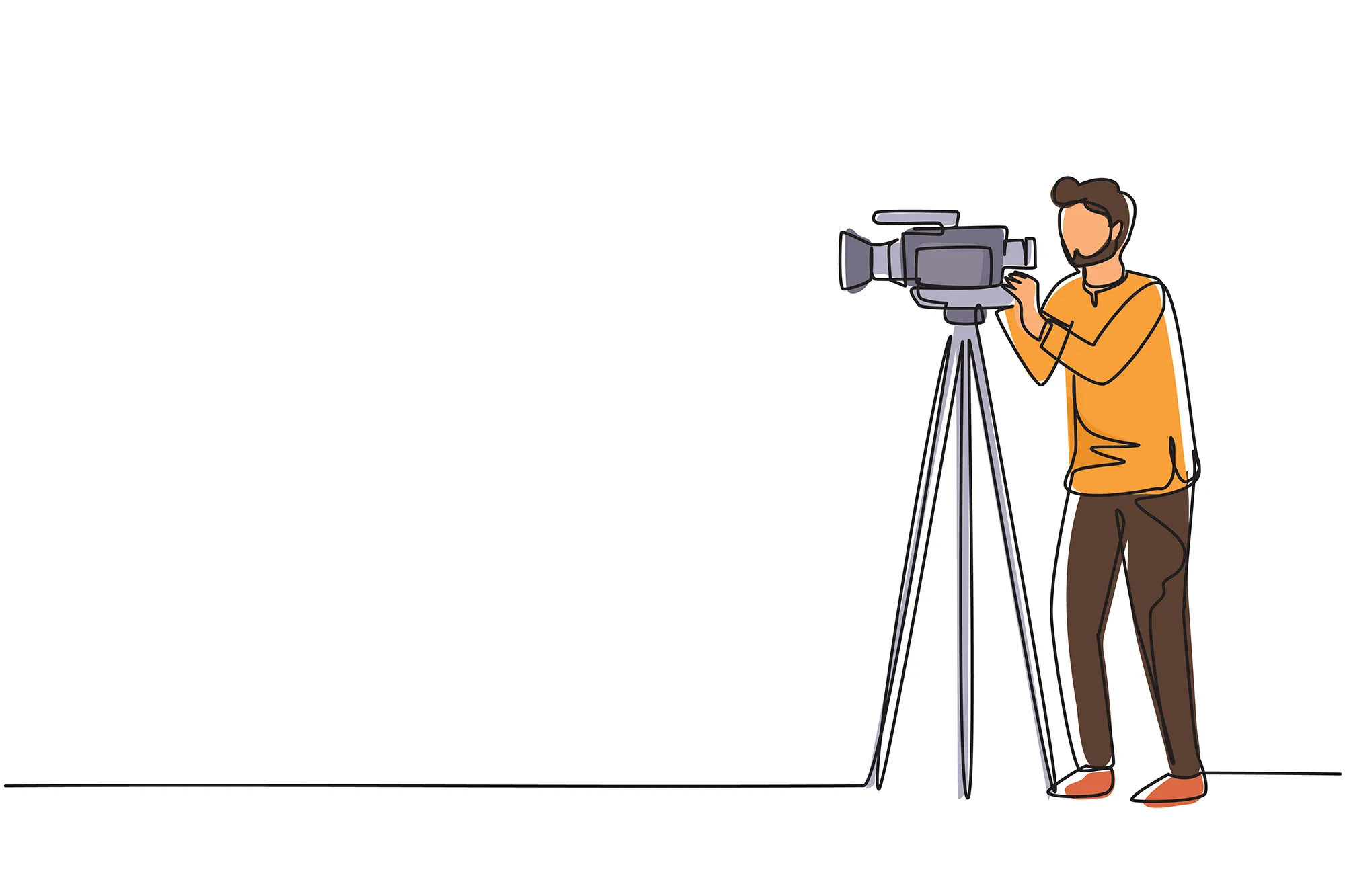 Cartoon picture of a man holding a video camera
